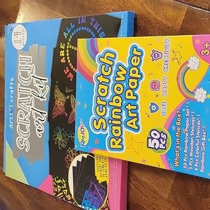 Set of 2 scratch art paper sets